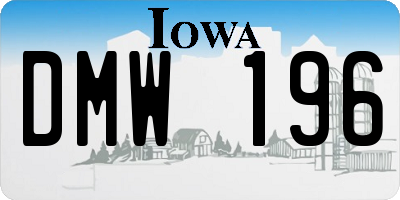 IA license plate DMW196