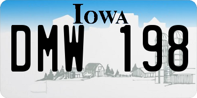 IA license plate DMW198