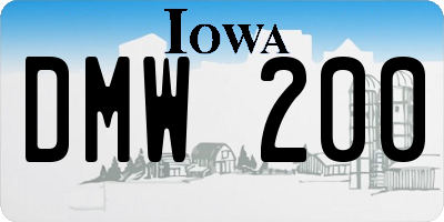 IA license plate DMW200