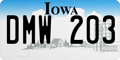 IA license plate DMW203