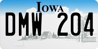 IA license plate DMW204