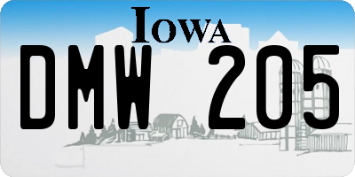 IA license plate DMW205