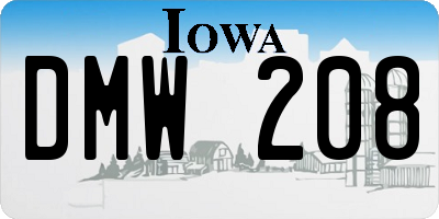 IA license plate DMW208