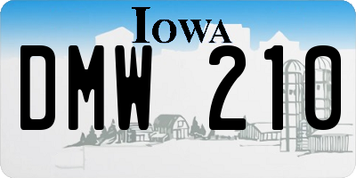 IA license plate DMW210