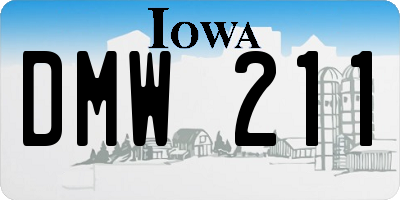 IA license plate DMW211