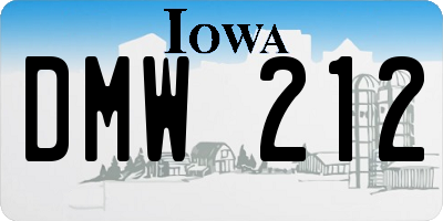 IA license plate DMW212