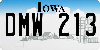 IA license plate DMW213
