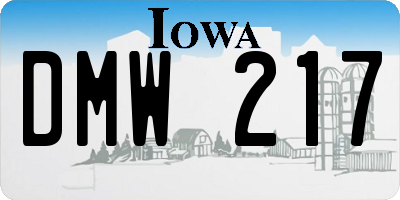 IA license plate DMW217