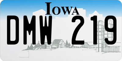 IA license plate DMW219