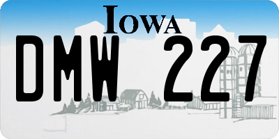 IA license plate DMW227