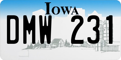 IA license plate DMW231
