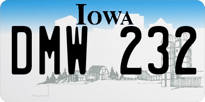 IA license plate DMW232