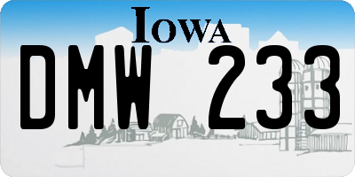 IA license plate DMW233