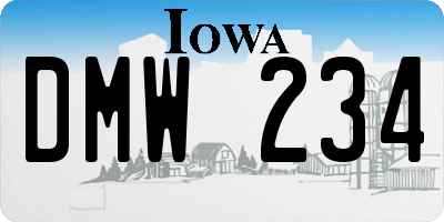 IA license plate DMW234