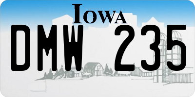 IA license plate DMW235