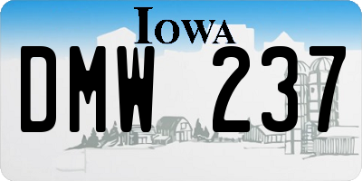 IA license plate DMW237