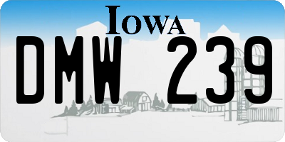 IA license plate DMW239