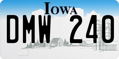 IA license plate DMW240