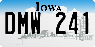 IA license plate DMW241
