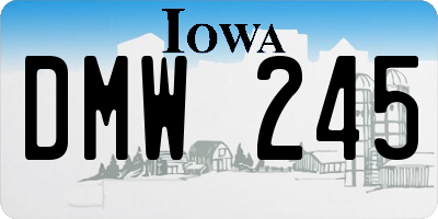 IA license plate DMW245