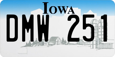 IA license plate DMW251