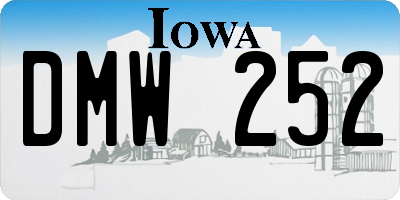 IA license plate DMW252