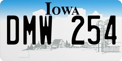 IA license plate DMW254