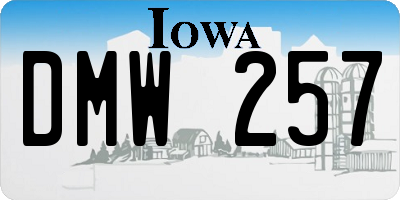 IA license plate DMW257