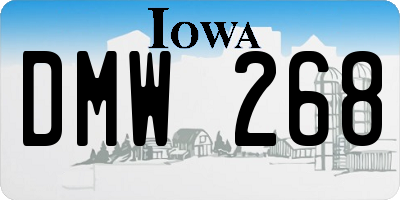 IA license plate DMW268