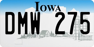 IA license plate DMW275