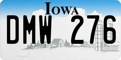 IA license plate DMW276