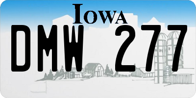 IA license plate DMW277