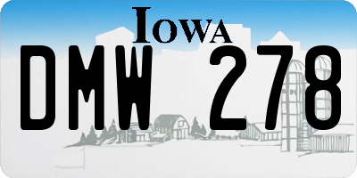 IA license plate DMW278