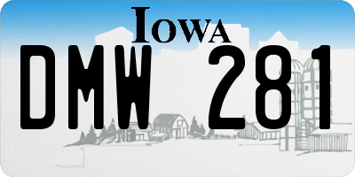 IA license plate DMW281
