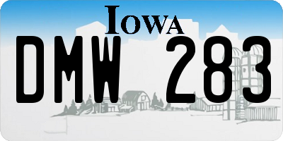 IA license plate DMW283