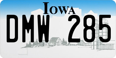 IA license plate DMW285