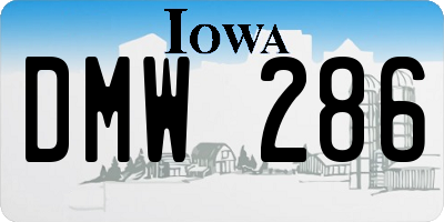 IA license plate DMW286