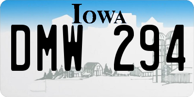 IA license plate DMW294