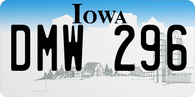 IA license plate DMW296