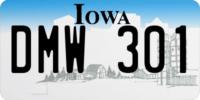 IA license plate DMW301