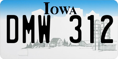 IA license plate DMW312
