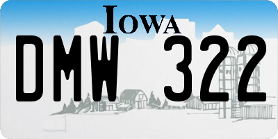 IA license plate DMW322
