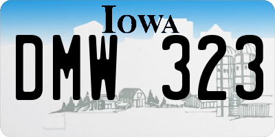 IA license plate DMW323