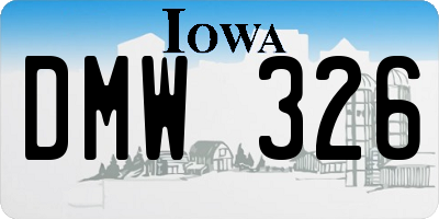IA license plate DMW326