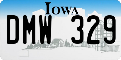 IA license plate DMW329