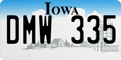 IA license plate DMW335