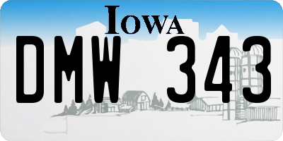 IA license plate DMW343