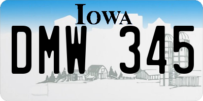IA license plate DMW345