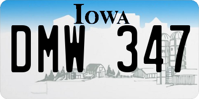 IA license plate DMW347