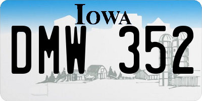 IA license plate DMW352